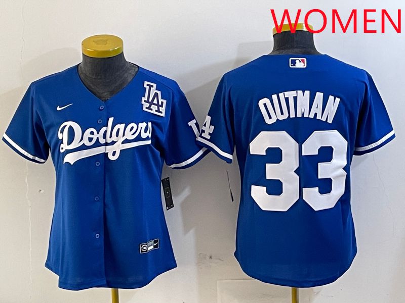 Women Los Angeles Dodgers #33 Outman Blue Game 2025 Nike MLB Jersey style 6